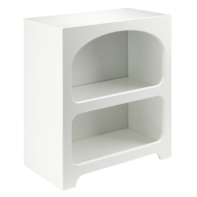 Table de chevet en bois 2 niches Moderna blanche L45xP24,5xH50cm