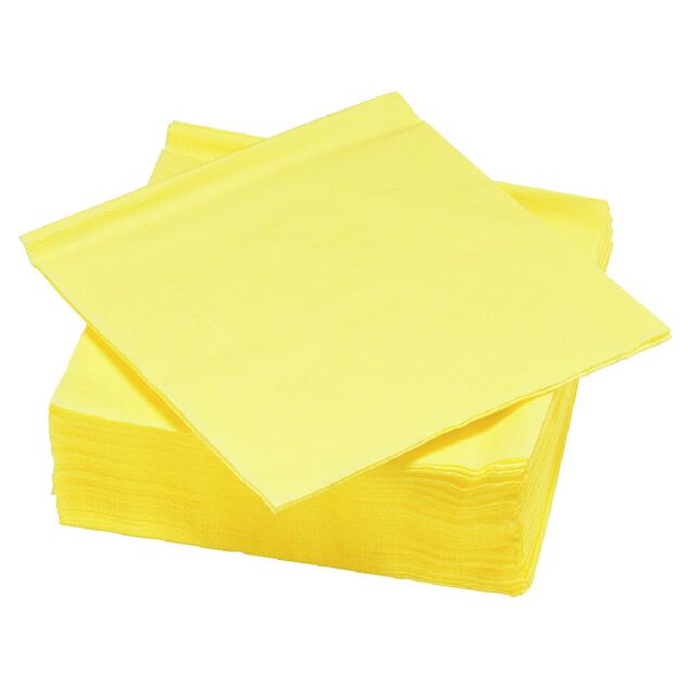 Serviette jetable 2 plis jaune canari x50