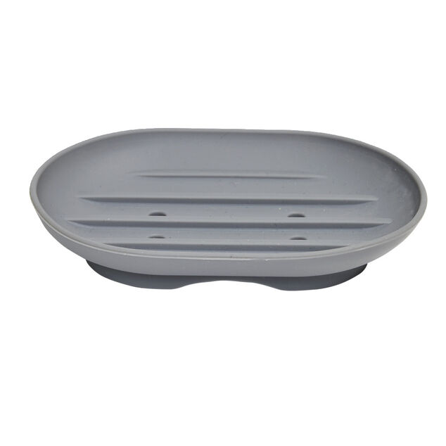 Support à savon en silicone gris 11x8xH2cm