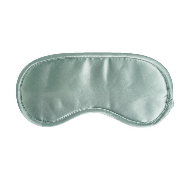 Masque de nuit et de sommeil satin&eacute; bleu 8,5x18,5cm