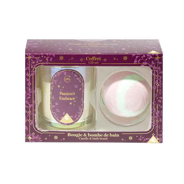 Coffret bougie x1 et bombe de bain x1 - 3 mod&egrave;les