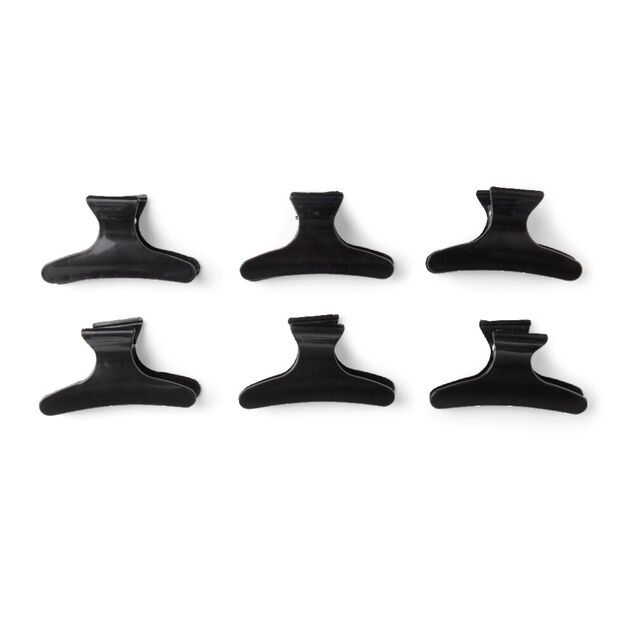 Lot de 6 pinces à cheveux plastique noir