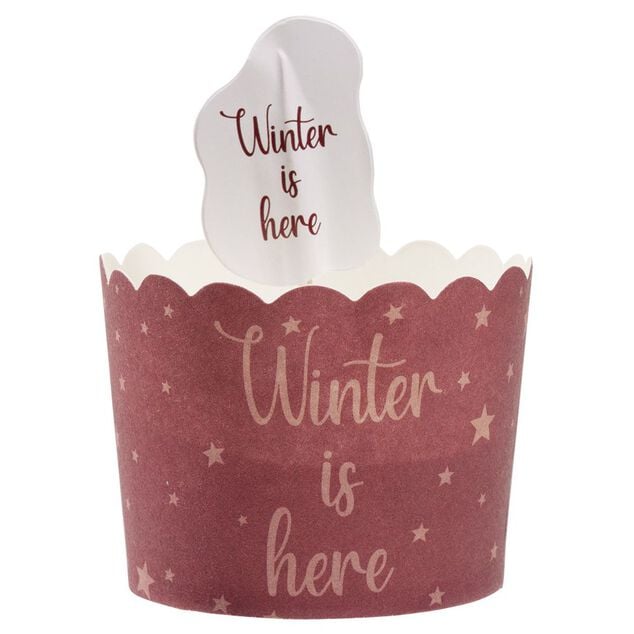 Caissette &agrave; g&acirc;teau avec d&eacute;coration x18