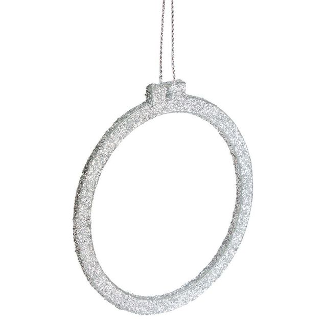 Décoration de Noël à suspendre étoile/sapin/boule argenté x6