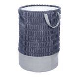 Panier à linge 60L tissu gris Ø38xH55cm