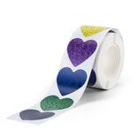Stickers x330 coeurs colorés et irisés 8 couleurs