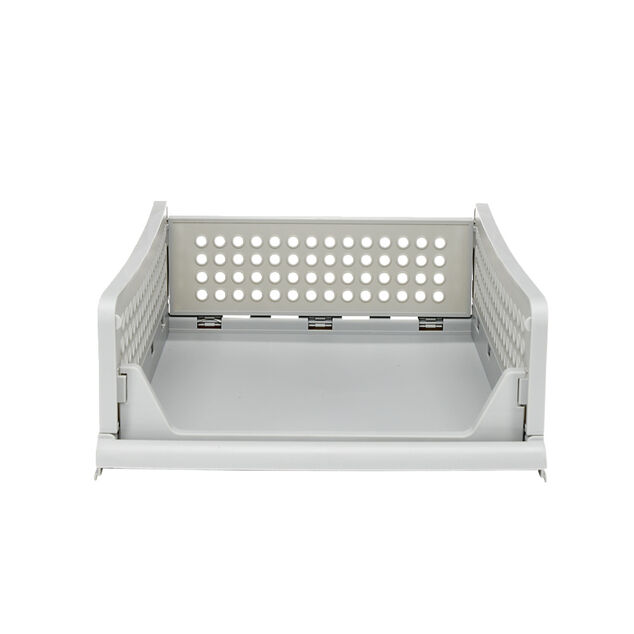 Tiroir de rangement superposable pliant gris 43x33,5x14cm Taille S