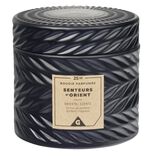 Bougie parfum&eacute;e noire design relief senteur d'Orient 25H