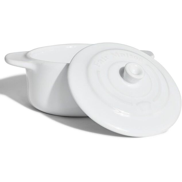 Mini cocotte individuelle en c&eacute;ramique avec couvercle (2 md&egrave;les)