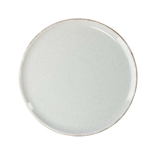 Assiette &agrave; dessert ronde Lisbonne gr&egrave;s gris &Oslash;20,5cm