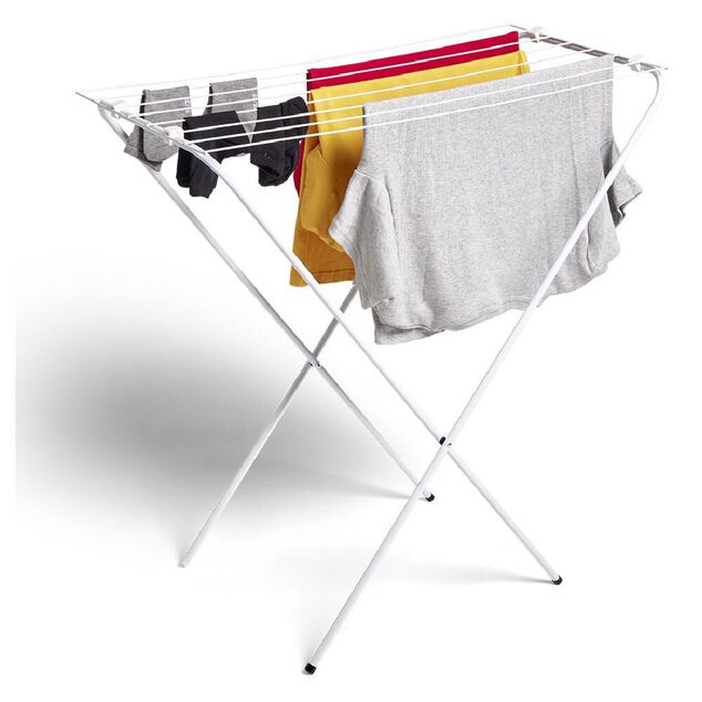 S&eacute;choir 7m d'&eacute;tendage acier blanc 79x40xH81cm