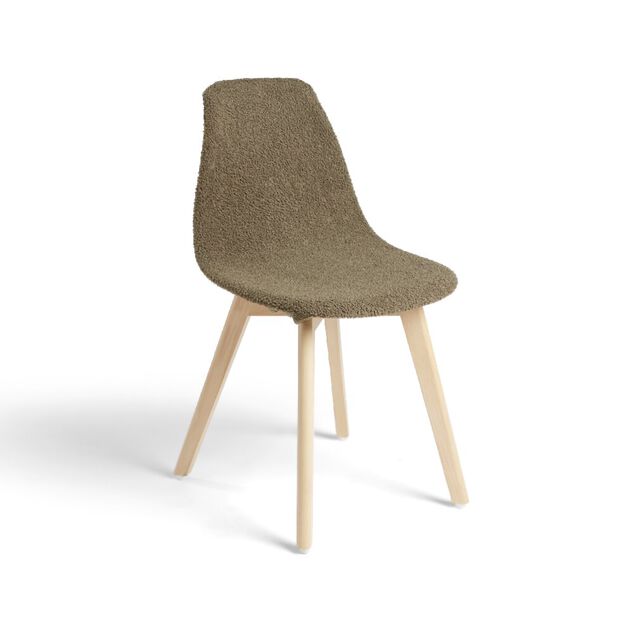 Housse de chaise en tissu bouclette extensible 4 couleurs unies