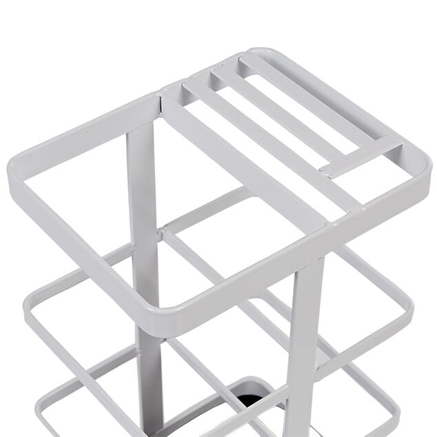 Porte ustensiles de cuisine en m&eacute;tal blanc