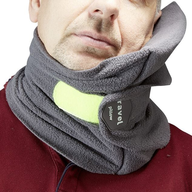 Coussin de voyage tour de cou polyester gris