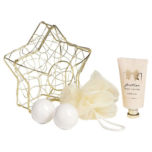 Coffret cadeau cage de bain 3 accessoires senteur vanille