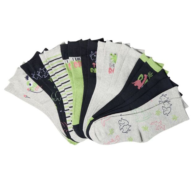 Chaussettes enfant x10 coton et polyester avec motif (2 mod&egrave;les)