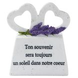 Plaque Souvenir avec Coeurs blanc