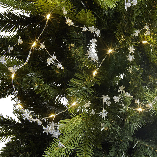 Guirlande lumineuse de Noël flocon argenté 20 microled