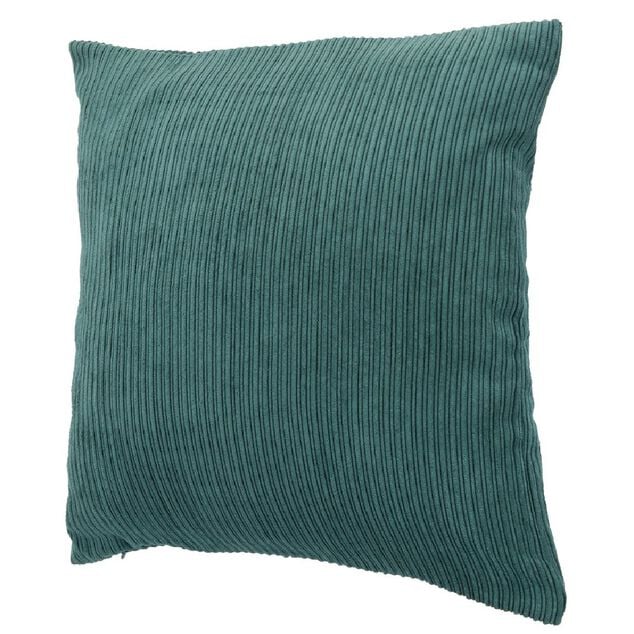 Housse de coussin imitation velours 40x40cm vert &agrave; rayures