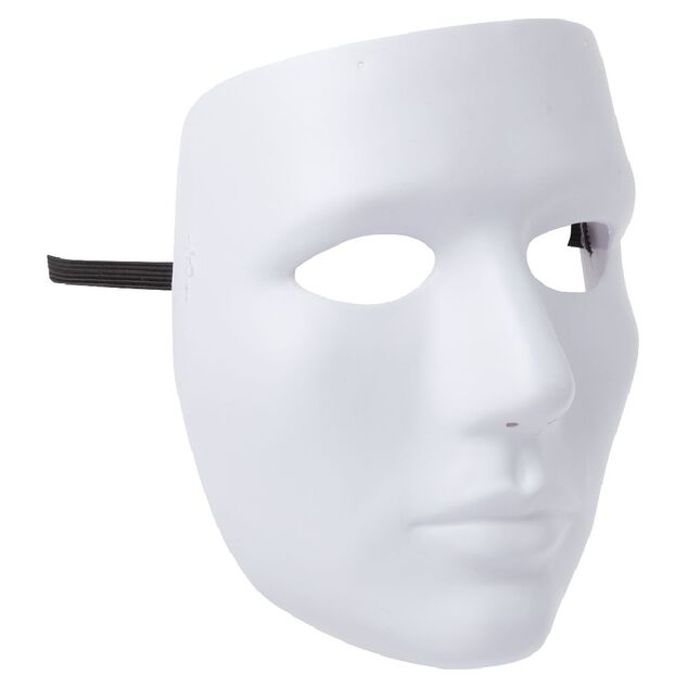 Masque adulte blanc plastique