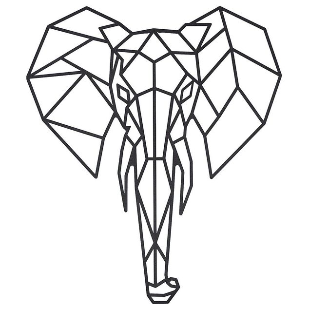 D&eacute;coration murale forme t&ecirc;te d'animal m&eacute;tal noir