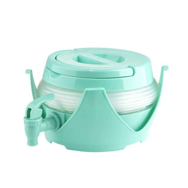 Jerrican pliable 3,3L avec robinet plastique transparent et bleu &Oslash;17xH21cm