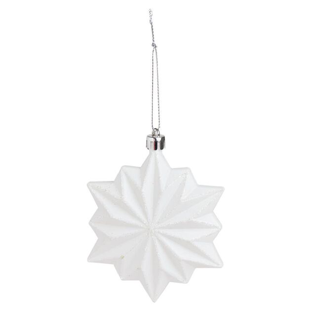 Flocon blanc &agrave; suspendre 8,5x2,5xH10,5cm