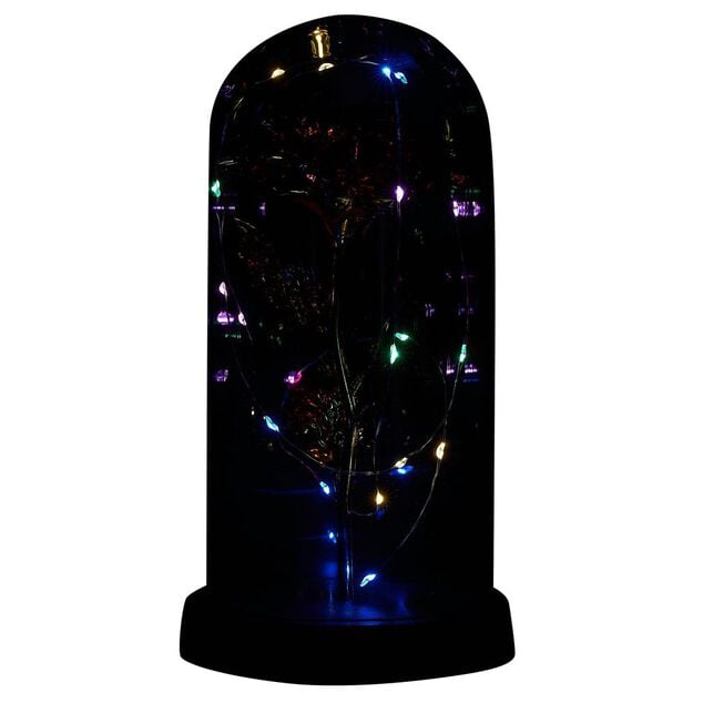 Fleur immortelle LED Dia de los Muertos &Oslash;11xH22cm or et rouge