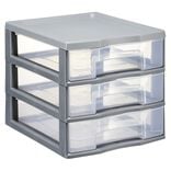 Tour de rangement 3 tiroirs format A6 gris