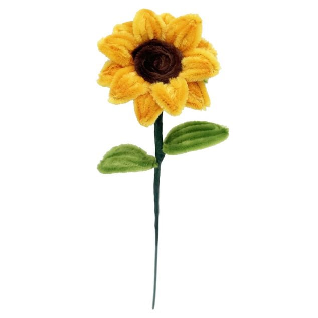 Kit cr&eacute;atif fil chenille fleur &agrave; confectionner L36cm (3 mod&egrave;les)