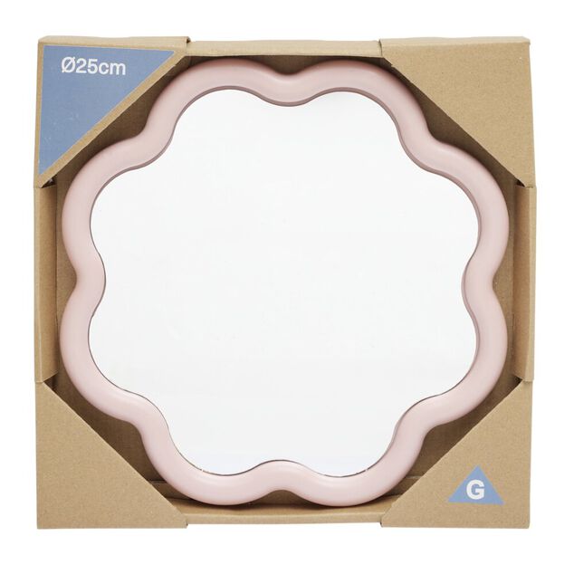 Miroir rond bord ondulé plastique coloré Ø25cm (4 modèles)