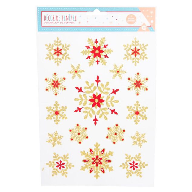 Décoration fenêtre Noël électrostatique étoile ou flocon