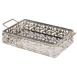 Miroir déco style plateau motif arabesque brillant 18x10cm
