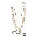 Cha&icirc;ne de cheville dor&eacute;e pendentifs perles et coquillages