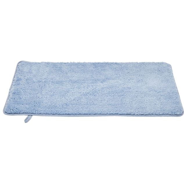 Tapis de bain m&eacute;moire de forme bleu 75x45cm
