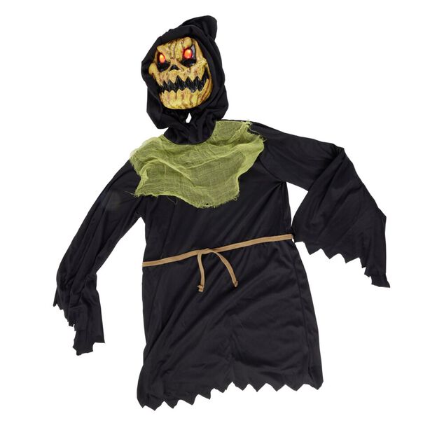 D&eacute;guisement Halloween enfant zombie Luminous son et lumi&egrave;re noir 7/10ans