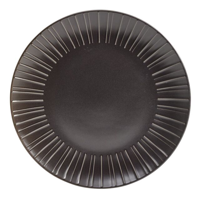 Assiette plate en c&eacute;ramique noir &Oslash;27cm