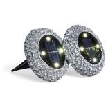 Spot solaire encastrable design rocher LED blanc froid à planter x2