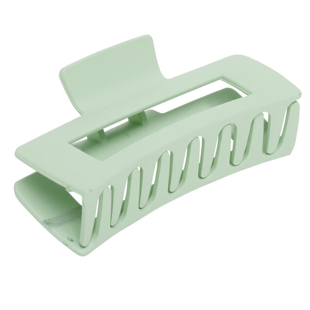 Pince à cheveux rectangulaire unie mate 10x4,5xH4,5cm (4 modèles)