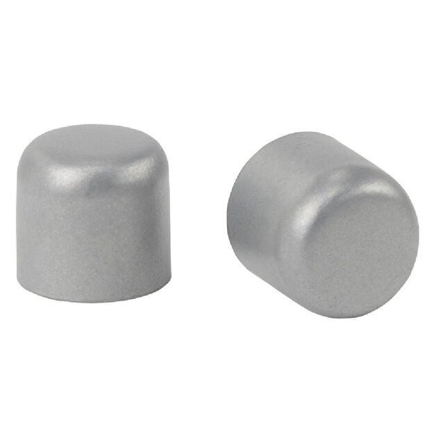 Embout tringle &agrave; rideau &Oslash;16 mm m&eacute;tal forme arrondie gris mat x2