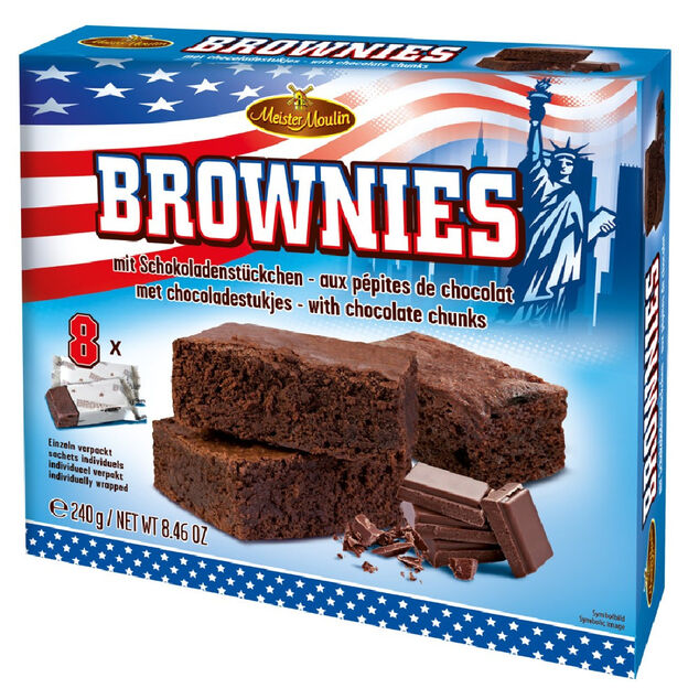 BROWNIE AUX P&Eacute;PITES DE CHOCOLAT X 8