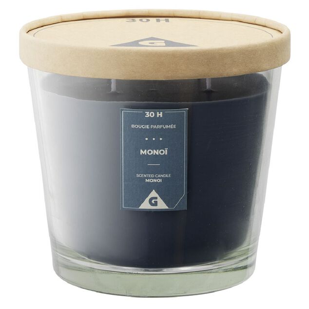 Bougie parfum&eacute;e dans verre senteur mono&iuml; &Oslash;13,5xH12,5cm 30H