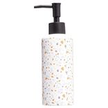 Distributeur de savon c&eacute;ramique motif terrazzo &Oslash;6xH15cm