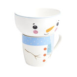 Ensemble mug 355ml avec bol 520ml porcelaine motif bonhomme de neige
