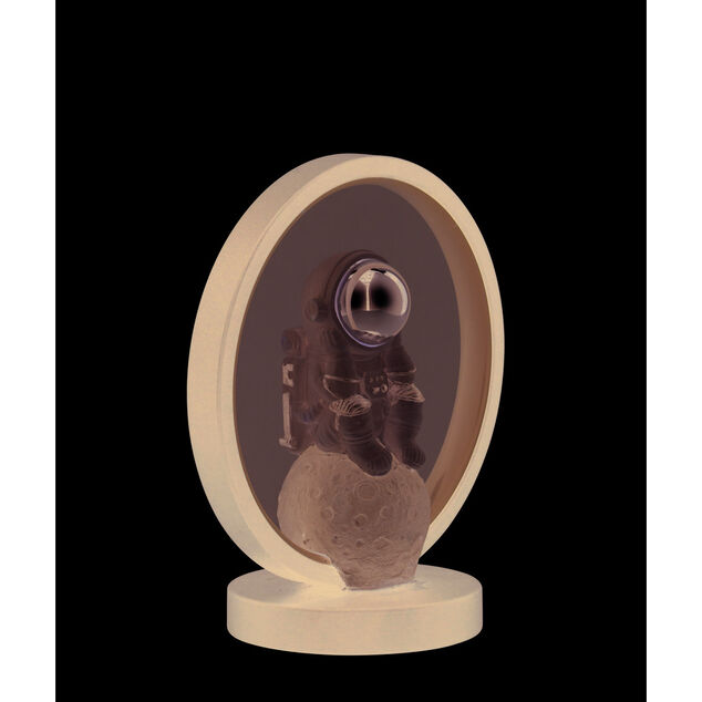 Lampe cercle lumineux avec astronaute 20x12xH22cm