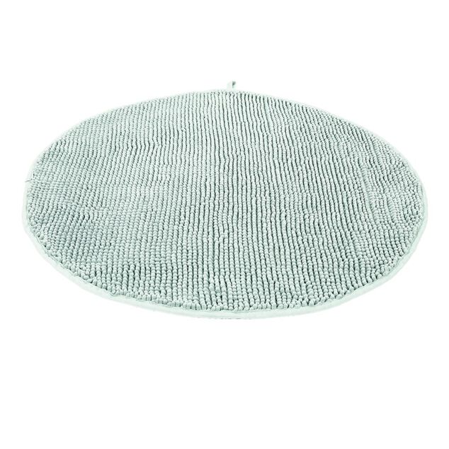 Tapis de bain chenille rond &Oslash;70cm polyester blanc