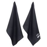 Torchon brod&eacute; La cuisine du Bistrot noir x2 - 100% coton 45x70cm