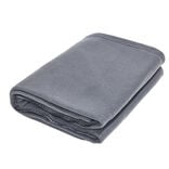 Plaid polaire gris 130x160cm 2en1 avec fermeture pour coussin