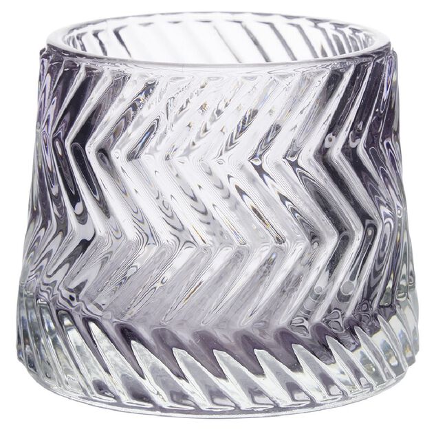 Photophore en verre strie diagonale