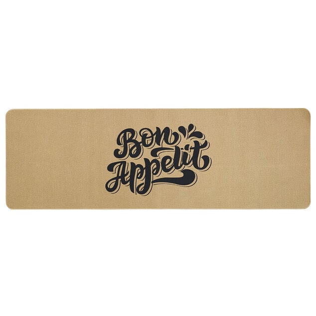 Tapis de cuisine effet lin inscription Bon app&eacute;tit 120x50 cm